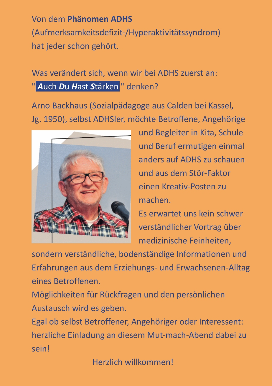Arno Backhaus Vortrag ADHS 27.05.2026 Greifswald