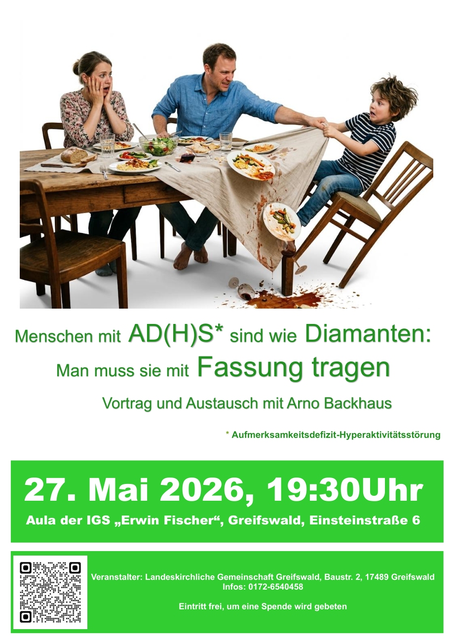 Arno Backhaus 27.05.2026 Vortrag über ADHS